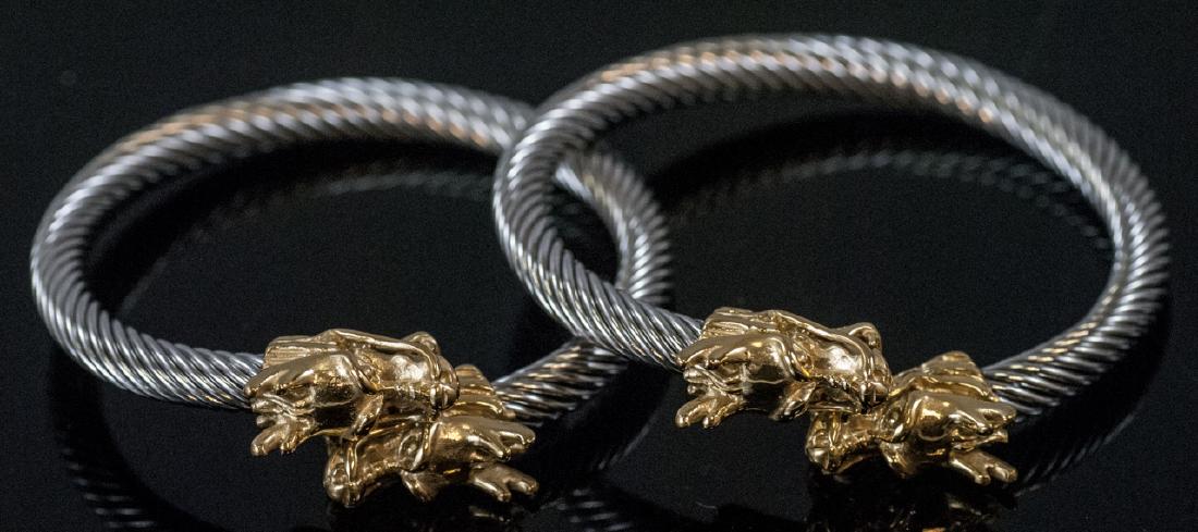 Two Tone Chinese Double Dragon Bypass Bracelets (1 of 8)