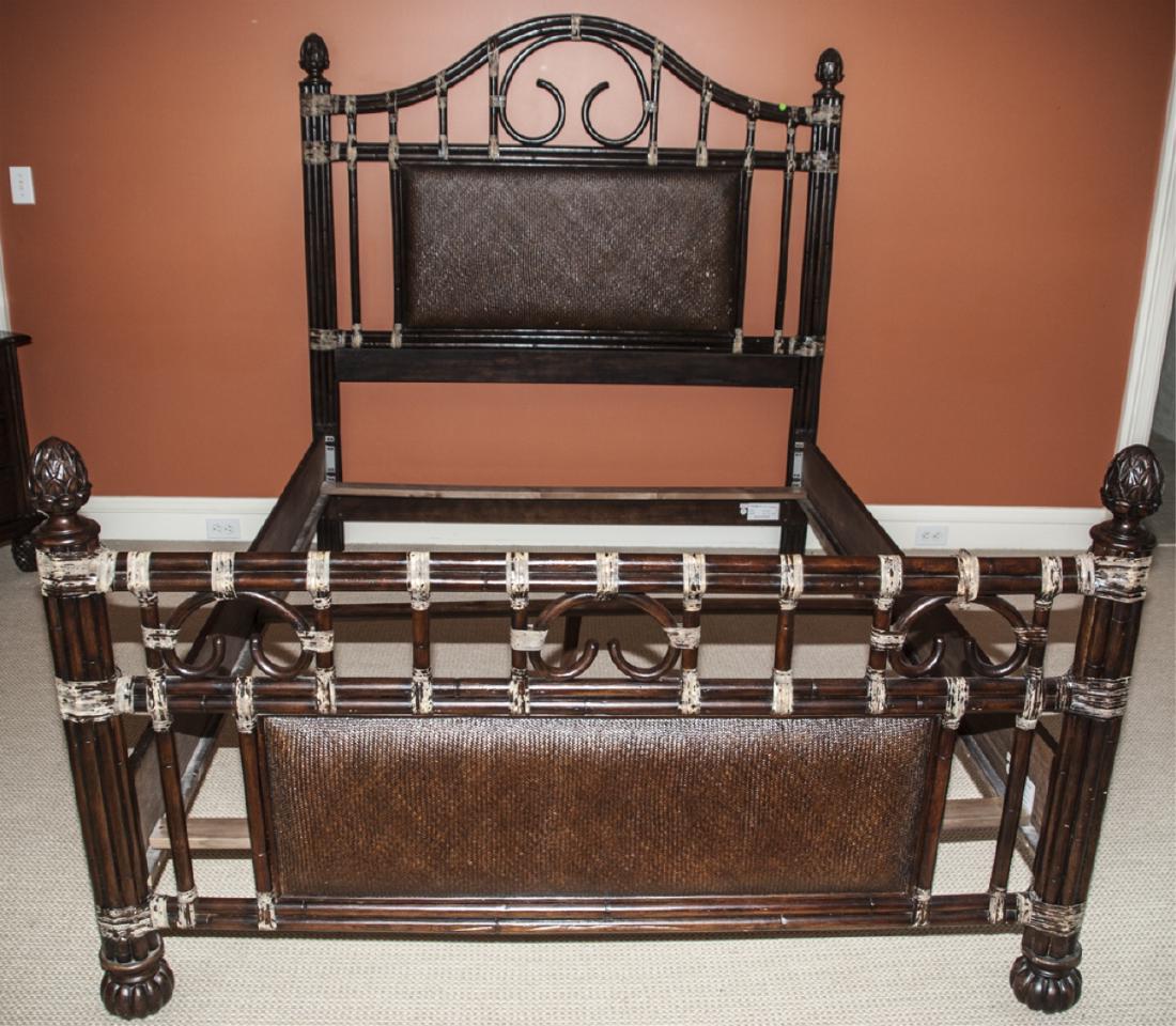 Contemporary Wicker + Bamboo Headboard / Bed Frame (1 of 7)