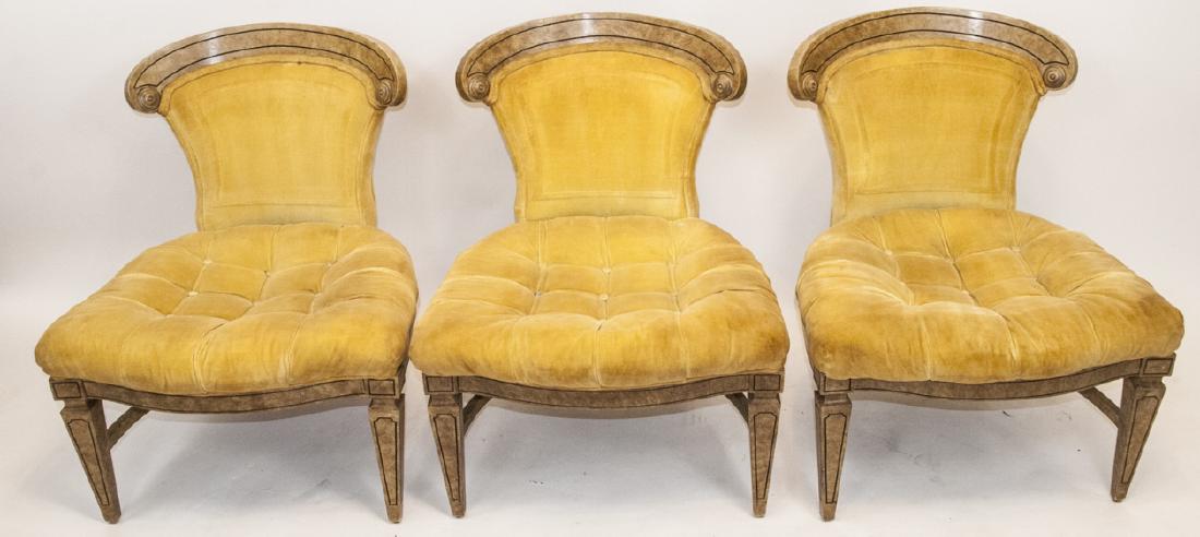 3 Mid C Thomasville Velvet Slipper Chairs (1 of 8)