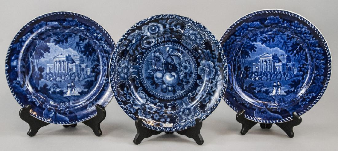 3 Flow Blue Plates Incl. Staffordshire & Coalport (1 of 11)