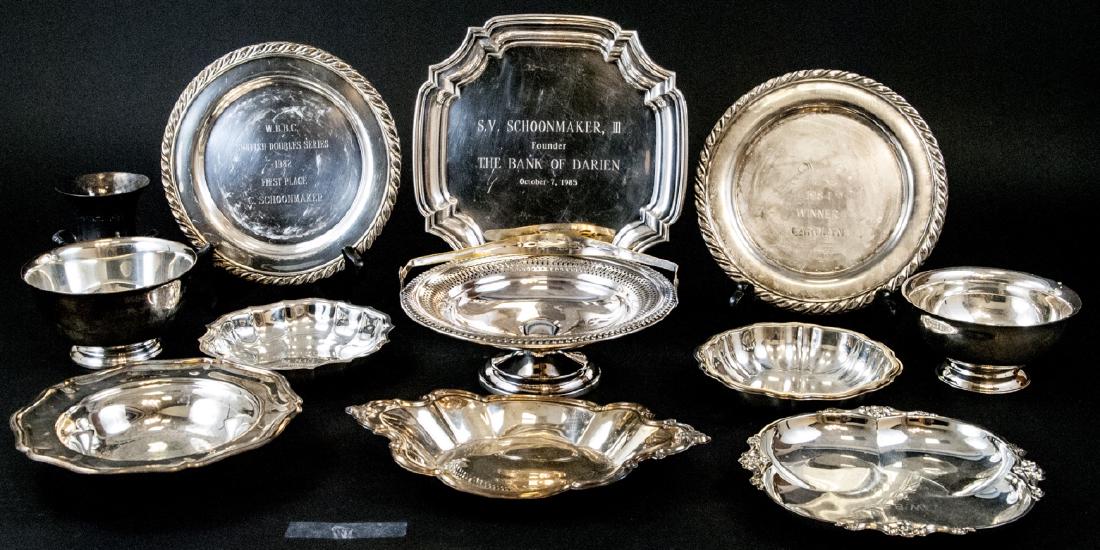 Mid Century Silver Plate Tennis Award Platters (1 of 7)