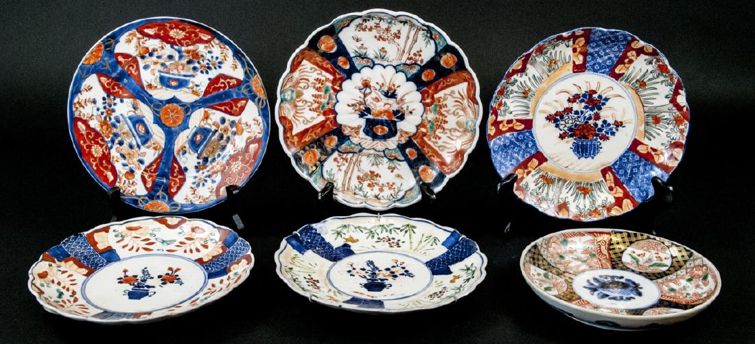 6 19th C Japanese Imari Porcelain Plates / Dishes (1 of 10)