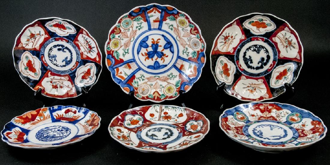 6 19th C Japanese Imari Porcelain Plates / Dishes (1 of 9)