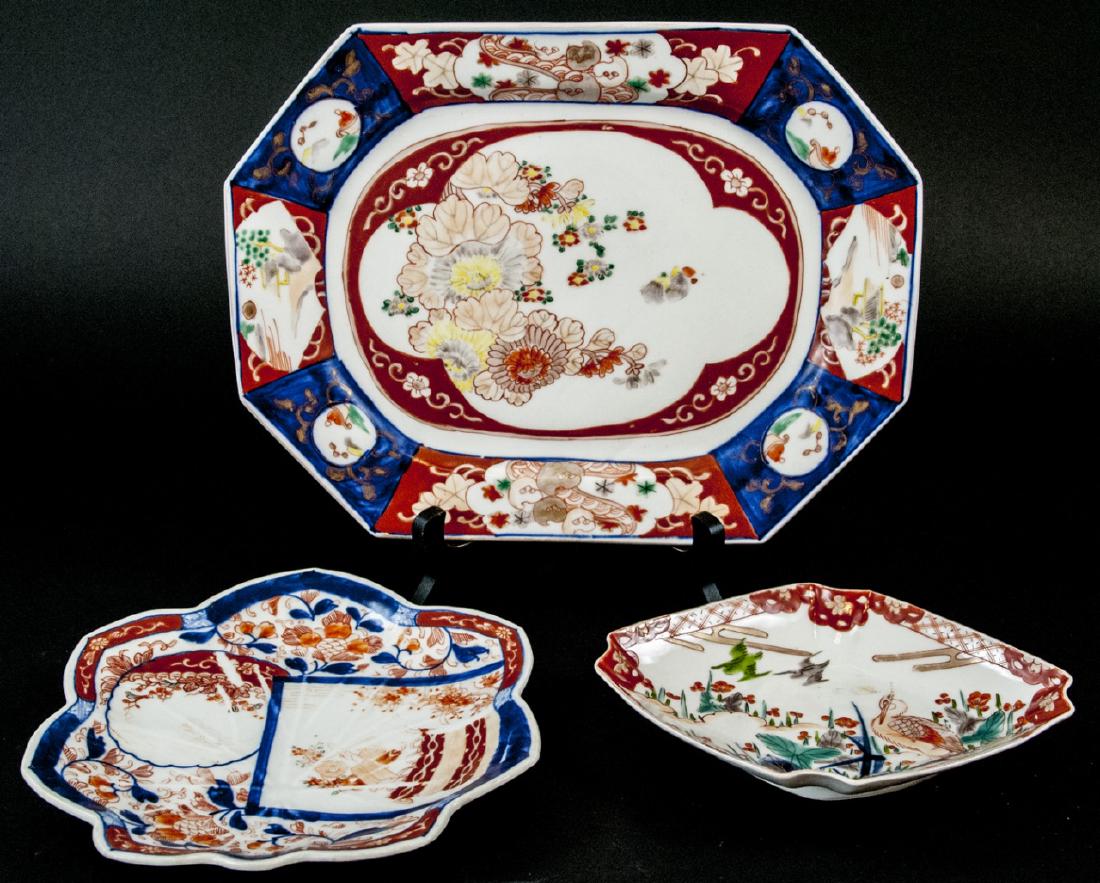 3 19th C Japanese Imari Porcelain Serving Dishes (1 of 6)