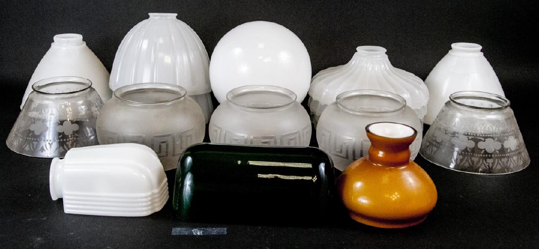 Lot of Milk Glass Lamp / Light Fixture Shades (1 of 7)