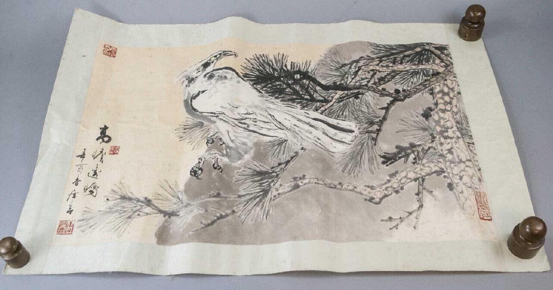 Chinese Watercolor Ink Eagle Attributed Master Chi (1 of 7)
