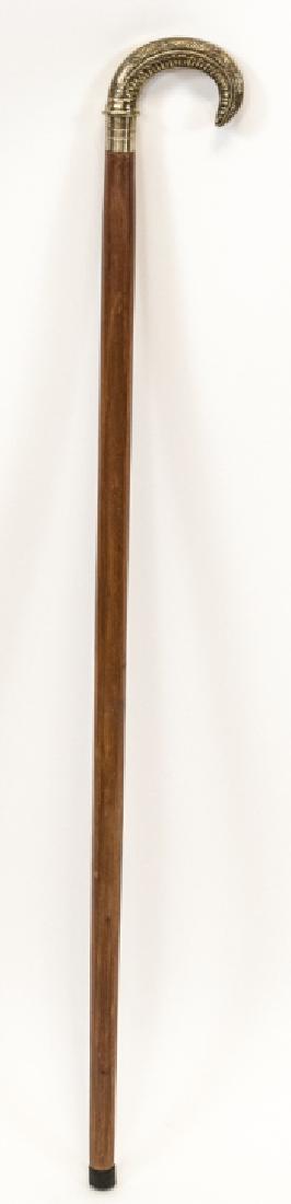 Vintage Brass Rams Head Cane / Walking Stick (1 of 3)