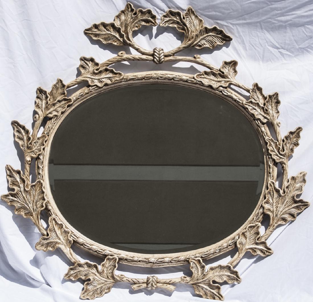 Hollywood Regency Style Oval Form Mirror (1 of 5)