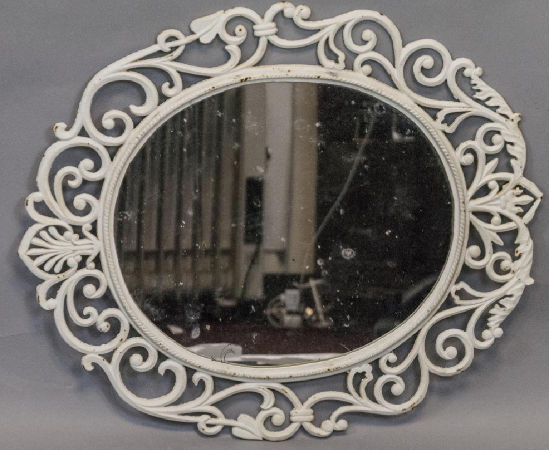 White Painted Cast Iron Wall Mirror (1 of 5)