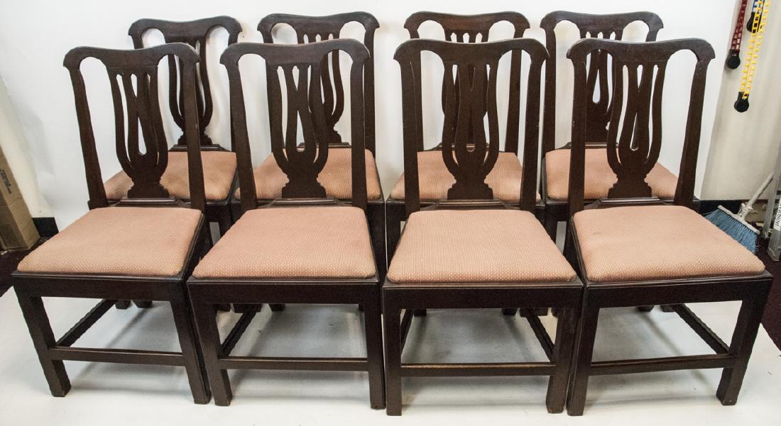 Set of 8 Antique Custom Upholstered Dining Chairs (1 of 6)