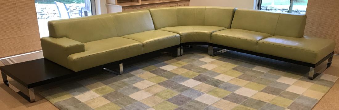 Custom Designer Leather 3 Piece Sectional Sofa (1 of 6)