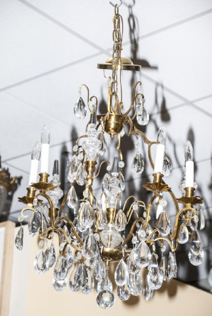 Ornate French Style Ormolu & Crystal Chandelier (1 of 4)