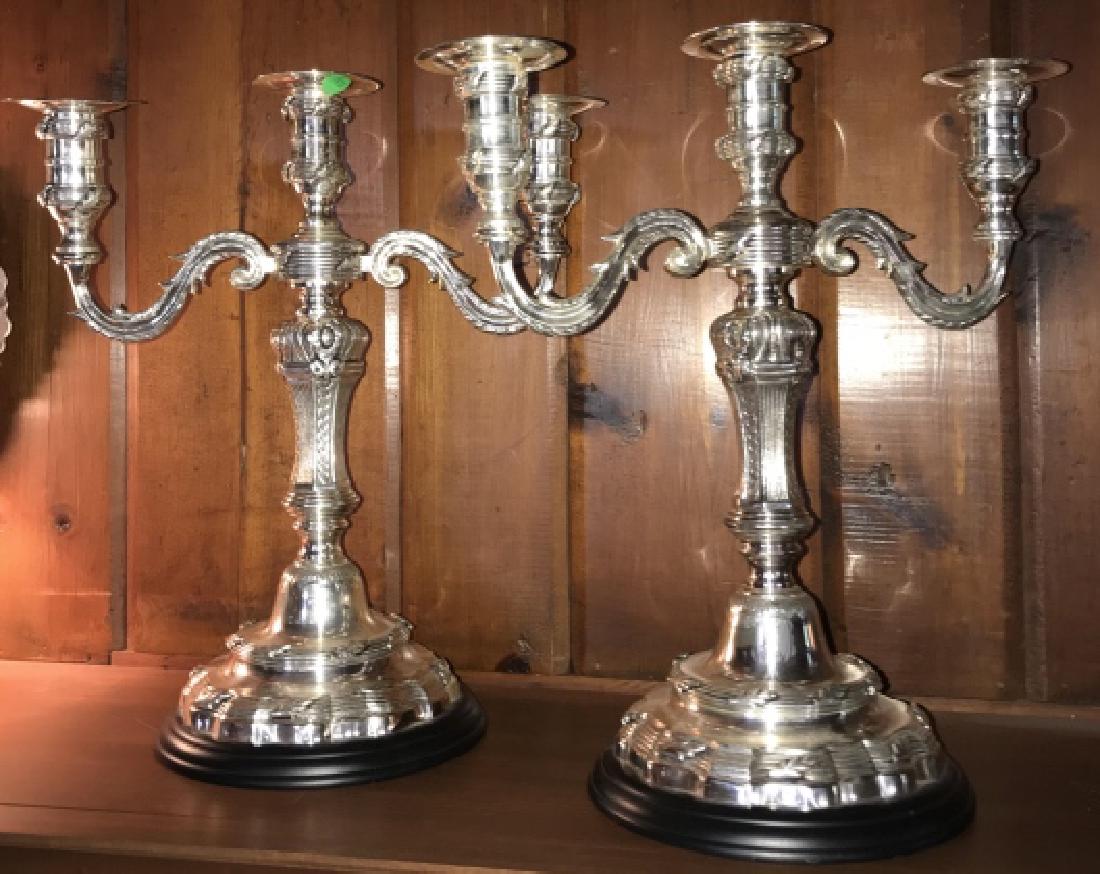 Large Pair of Ornate Silver Plate Candelabras (1 of 2)