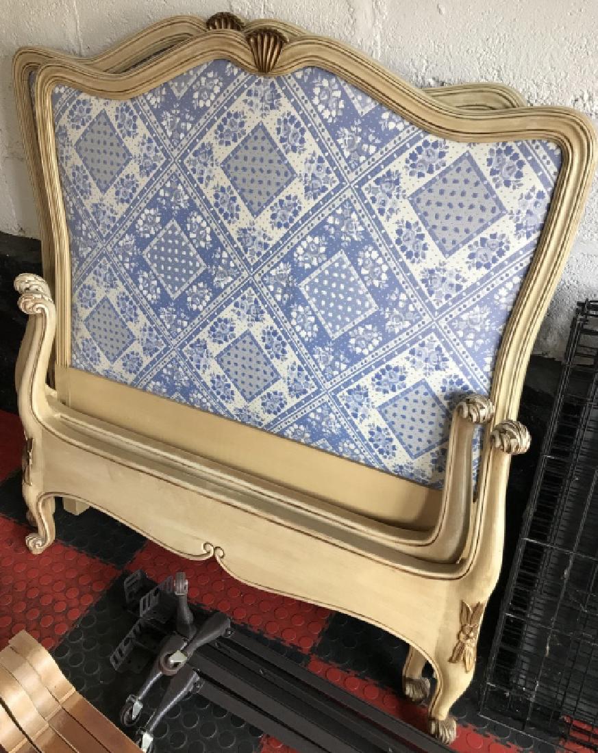 Pair French Country Custom Upholstered Twin Beds (1 of 2)