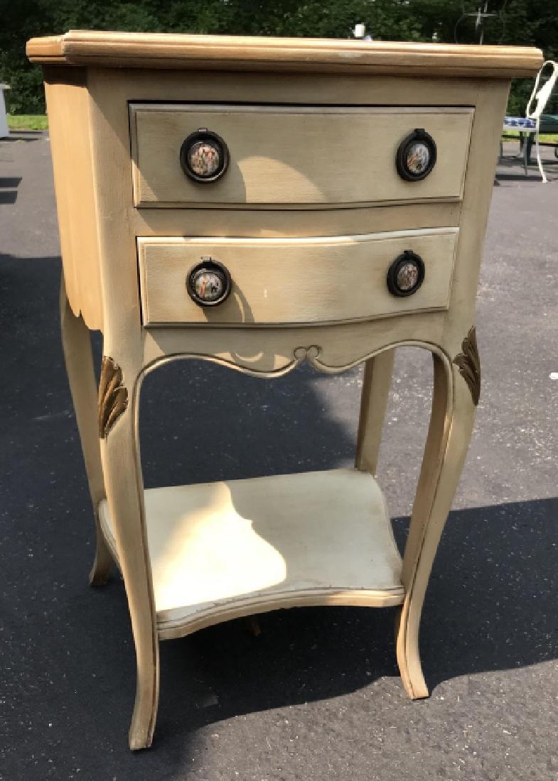 French Country Hand Painted Night Stand End Table (1 of 2)