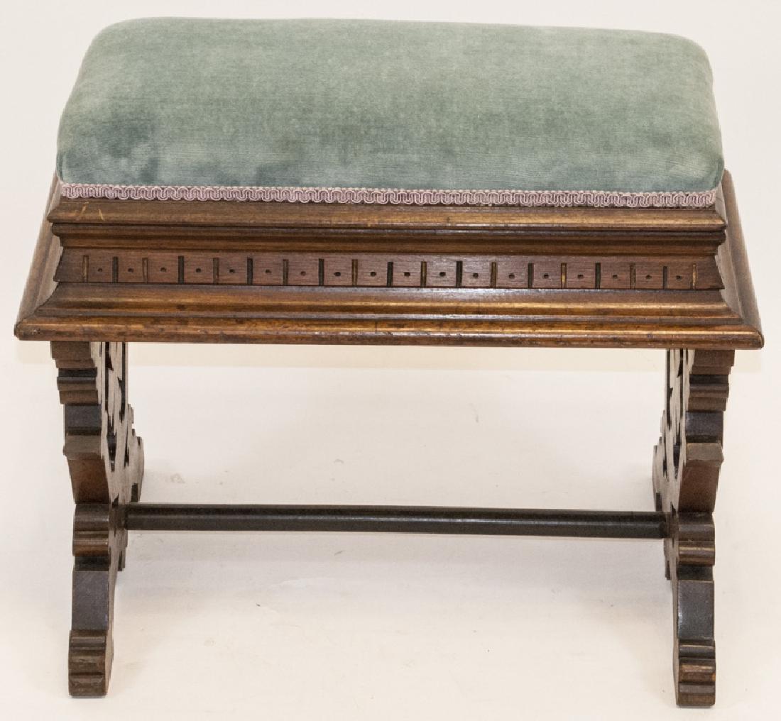 Antique Victorian Heavily Carved Foot Stool (1 of 8)