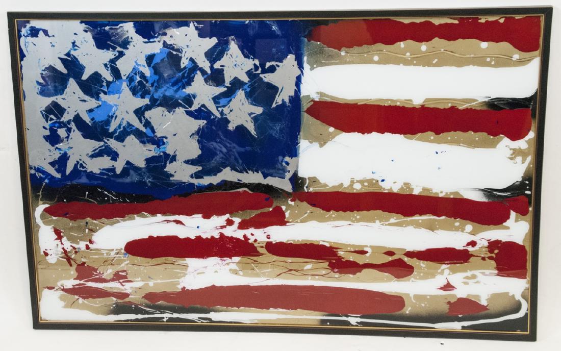 David McClain Contemporary Folk Art Flag Painting (1 of 7)