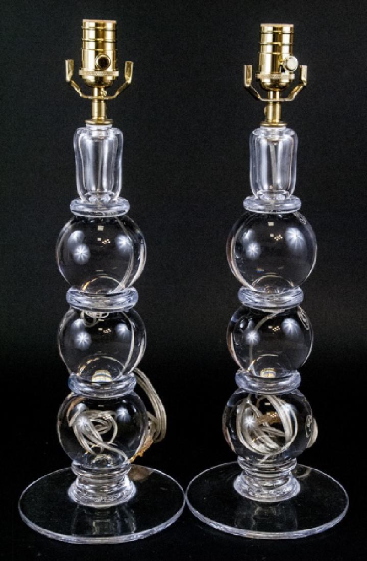 2 Contemporary / Modernist Molded Glass Table Lamp (1 of 6)