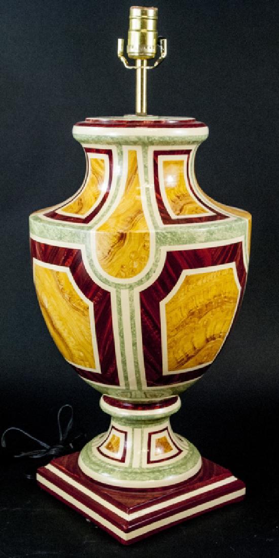 Mediterranean Marbleized Ceramic table Lamp (1 of 7)