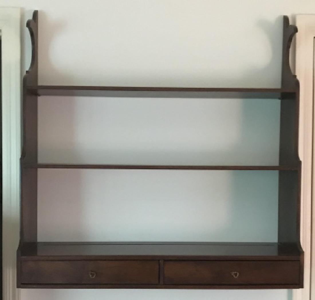 English Style Mahogany Tone Wall Hanging Etagere (1 of 2)