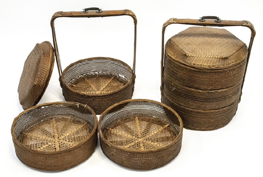Pr  Asian Vintage Hand Woven Picnic Baskets (1 of 7)