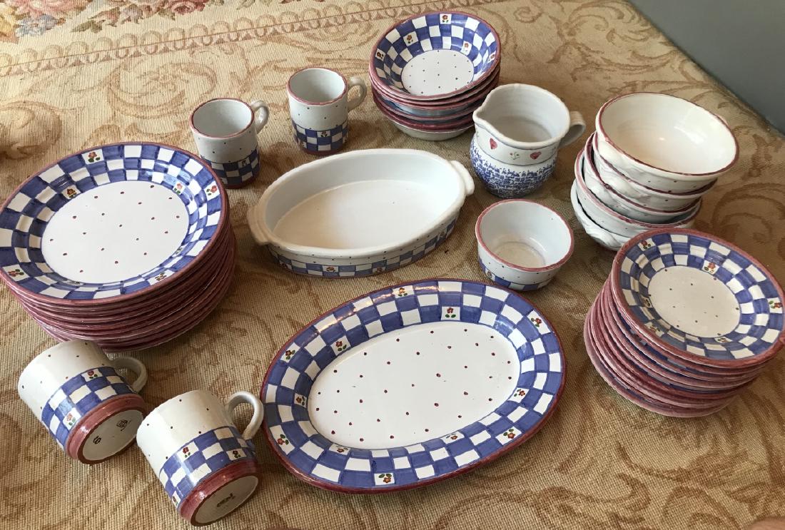 Portuguese Hand Painted Pottery Dinner Service (1 of 3)