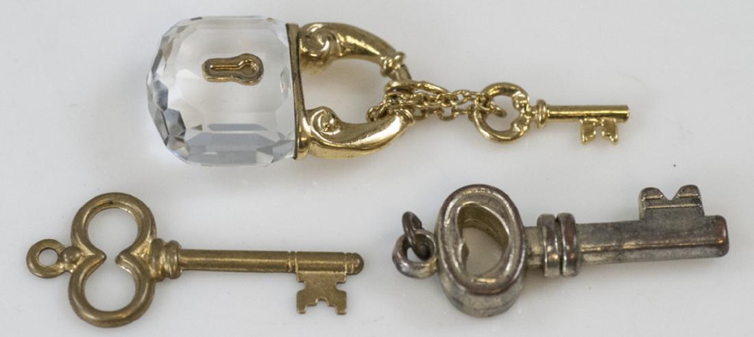 Faceted Crystal Lock & Skeleton Key Pendants (1 of 4)