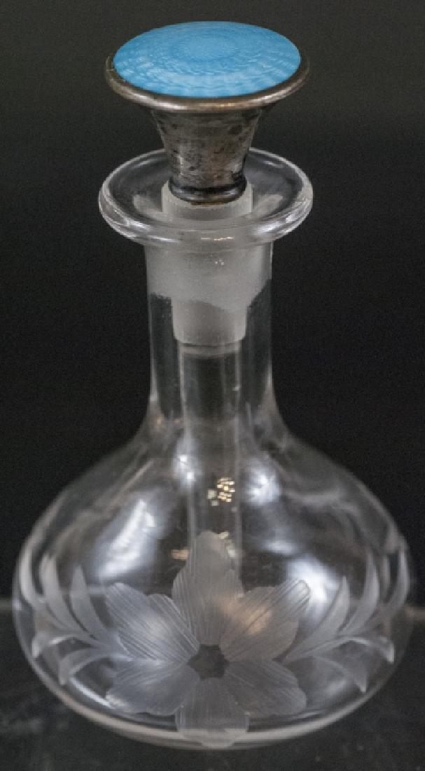 Antique Sterling Silver & Guilloche Enamel Perfume (1 of 5)