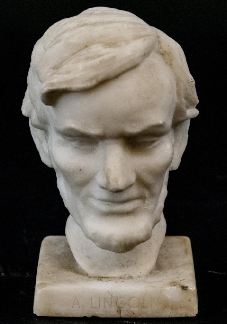 Antique Hand Carved Marble Bust of Abe Lincoln (1 of 4)