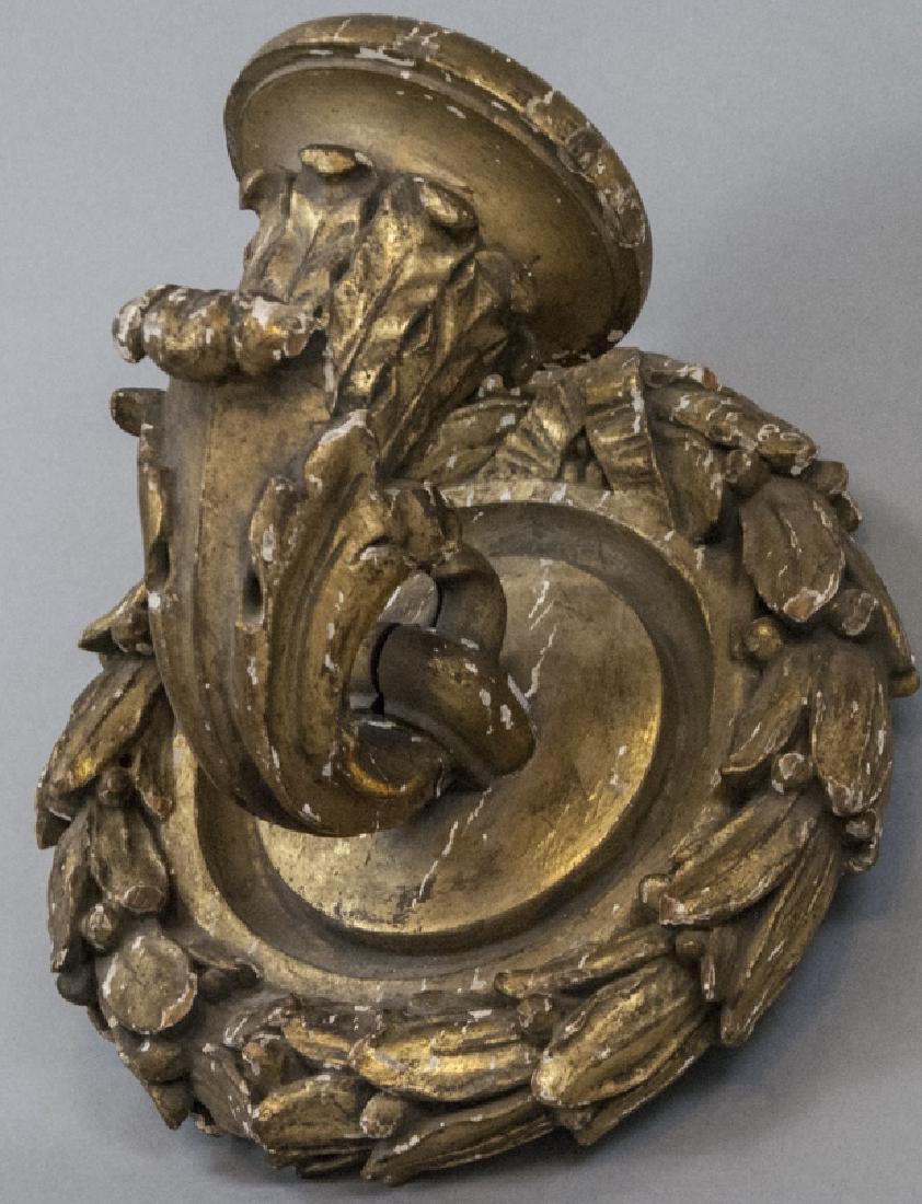 Antique Neo Classical Carved & Gilded Wall Sconce (1 of 4)