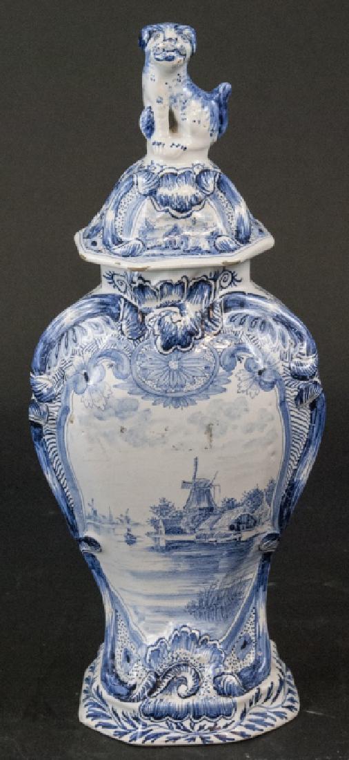 Antique Hand Painted Delft Porcelain Ginger Jar (1 of 5)