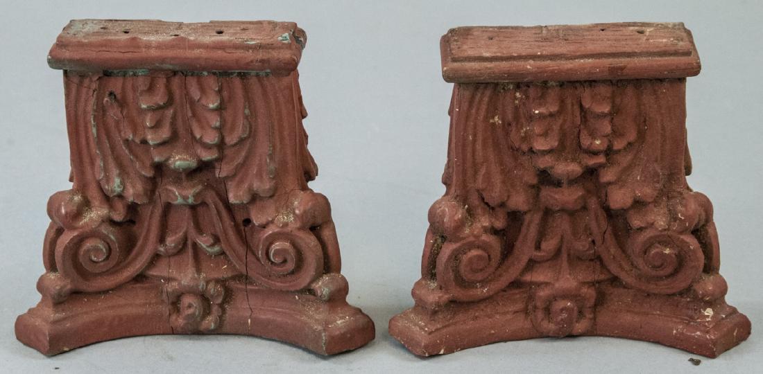 Pair Antique 19th C Architectural Salvage Capitals (1 of 4)