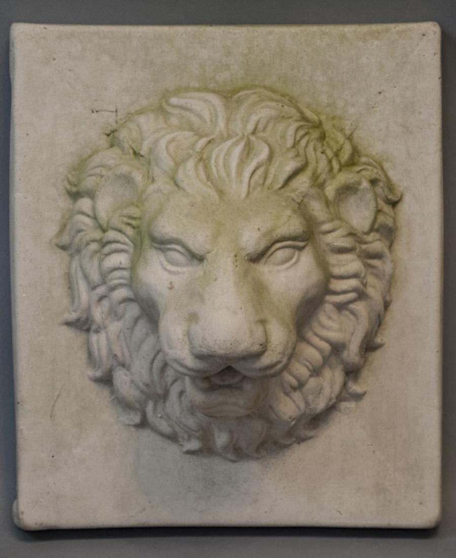 Neo Classical Style Cast Stone Lion Head Plaque (1 of 3)