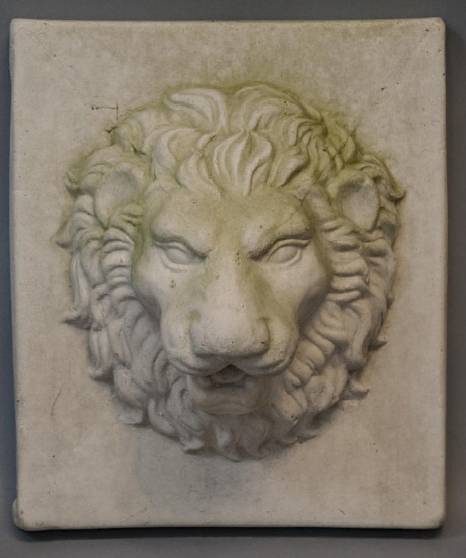 Neo Classical Style Cast Stone Lion Head Plaque (1 of 3)