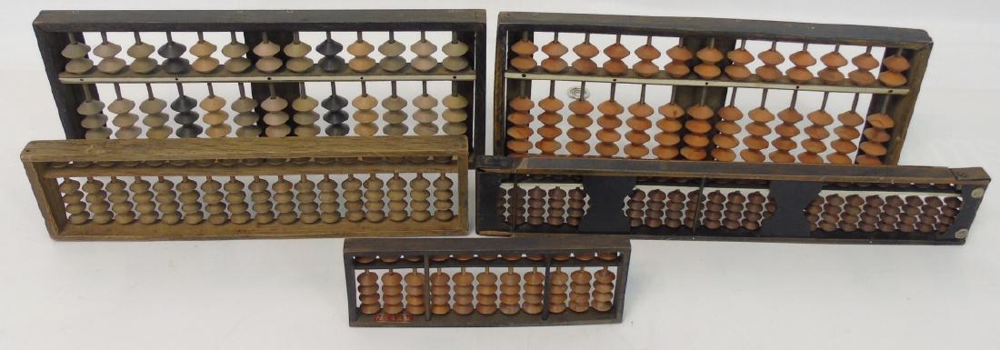 Five Antique / Vintage Carved Wood Abacuses (1 of 3)