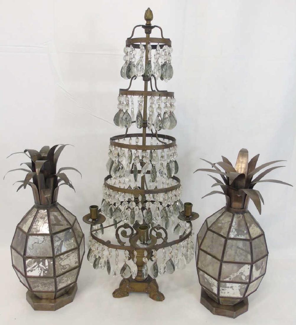 Pair Pineapple Hurricanes & Crystal Candelabra (1 of 3)