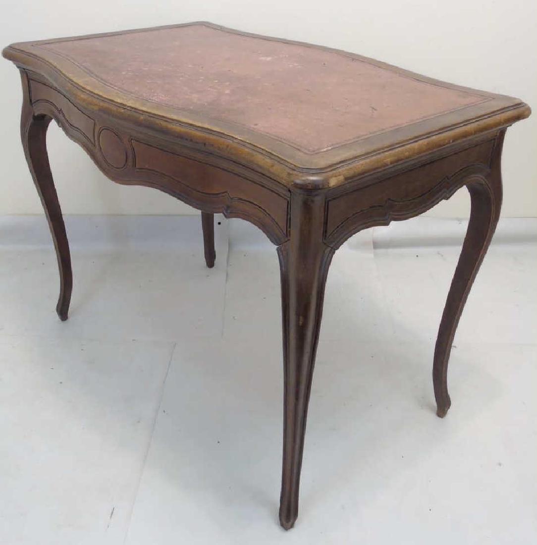 Antique Bow Front French Leather Top Desk (1 of 3)