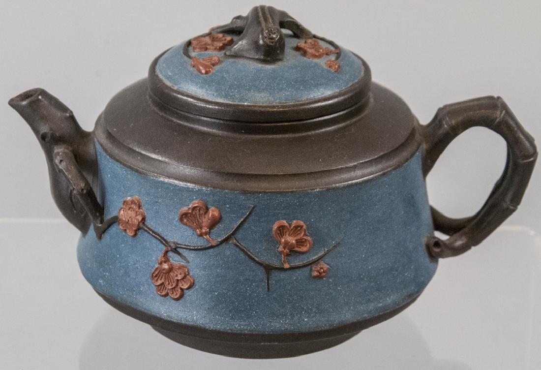 Chinese Signed Teapot w Bamboo Motif Handle (1 of 8)