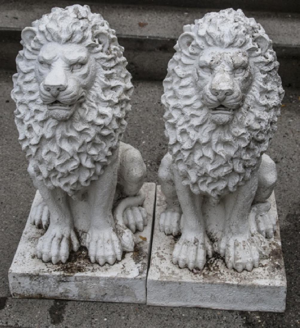 2 Composite & Gesso Seated Lion Outdoor Sculptures (1 of 6)
