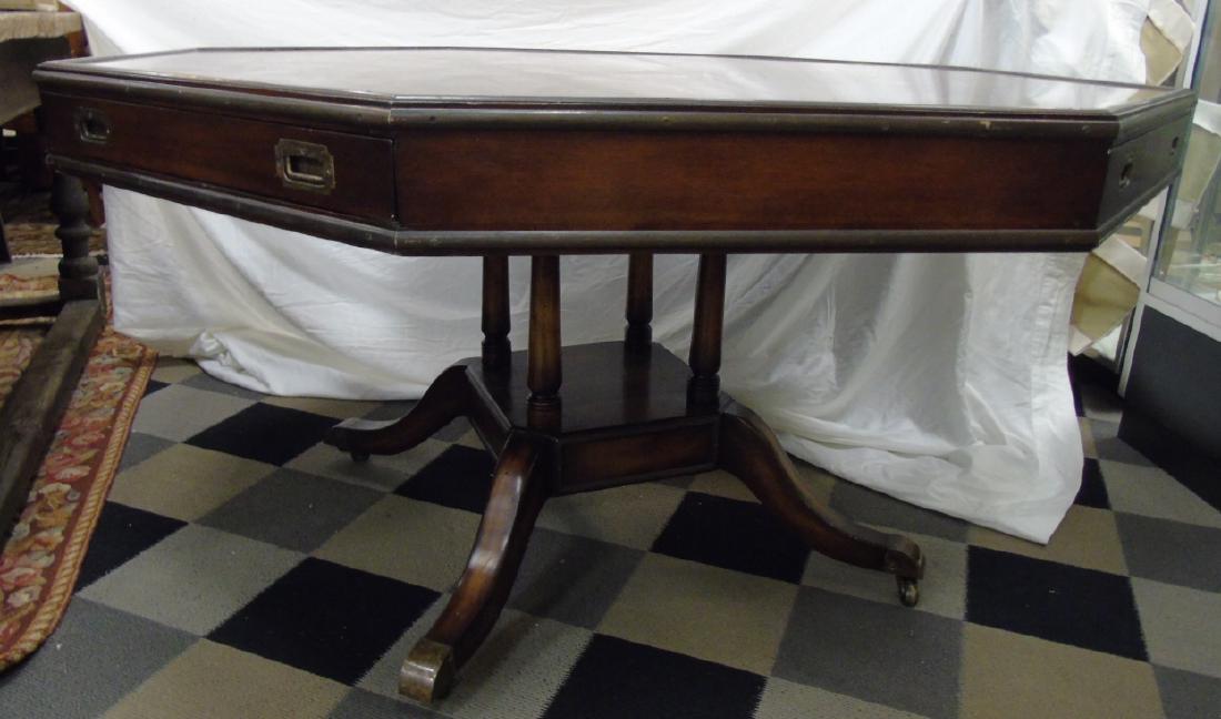 Vintage Octagonal Mahogany Dining Pedestal Table (1 of 4)