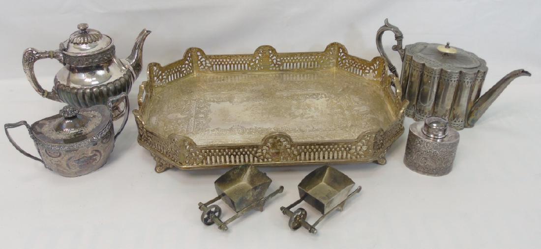 Antique Vintage Silver Plate Serving Items on Tray (1 of 5)