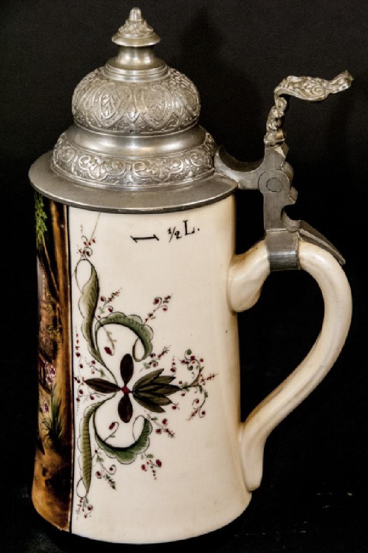 Antique Hand Painted German Stein w Lithophane (1 of 7)