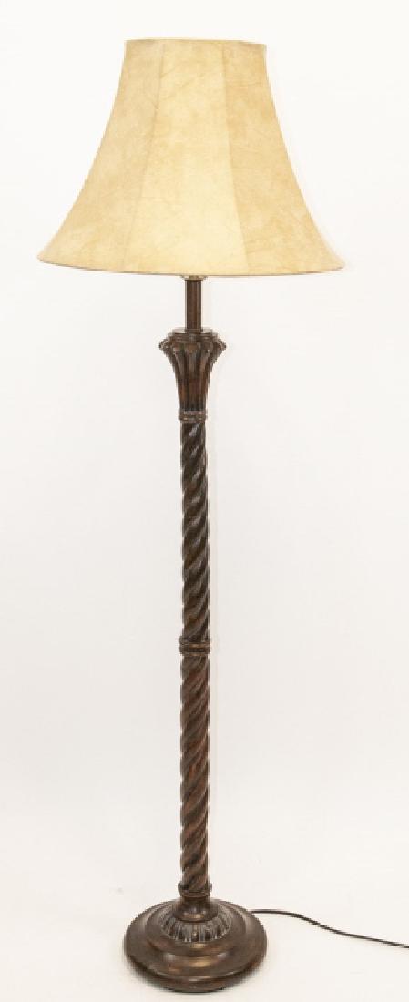 Hollywood Regency Style Carved Wood Standing Lamp (1 of 9)