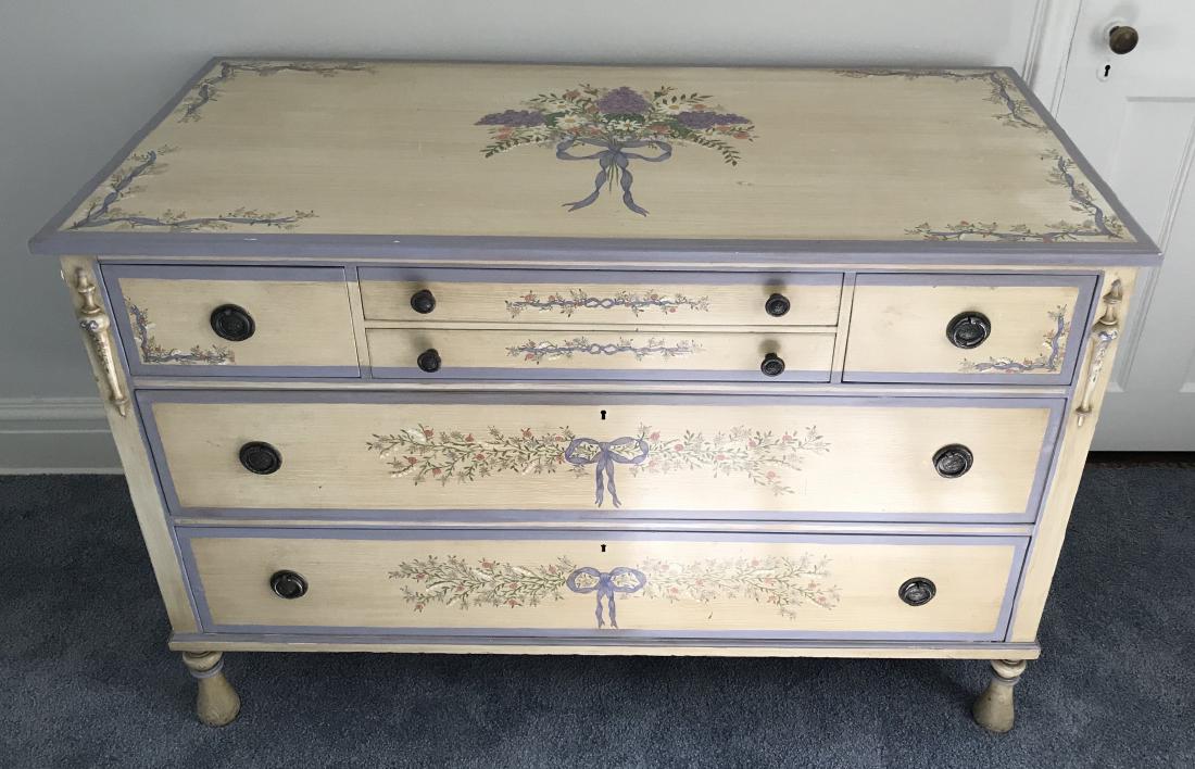 Hand Painted Early 20th C Chest of Drawers (1 of 3)