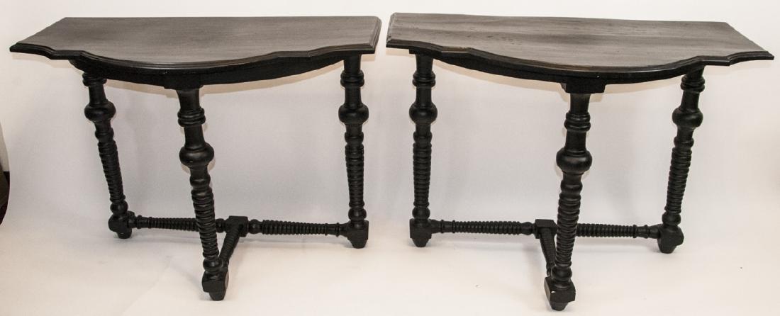 Pair Contemporary Black Lacquer Custom Side Tables (1 of 5)