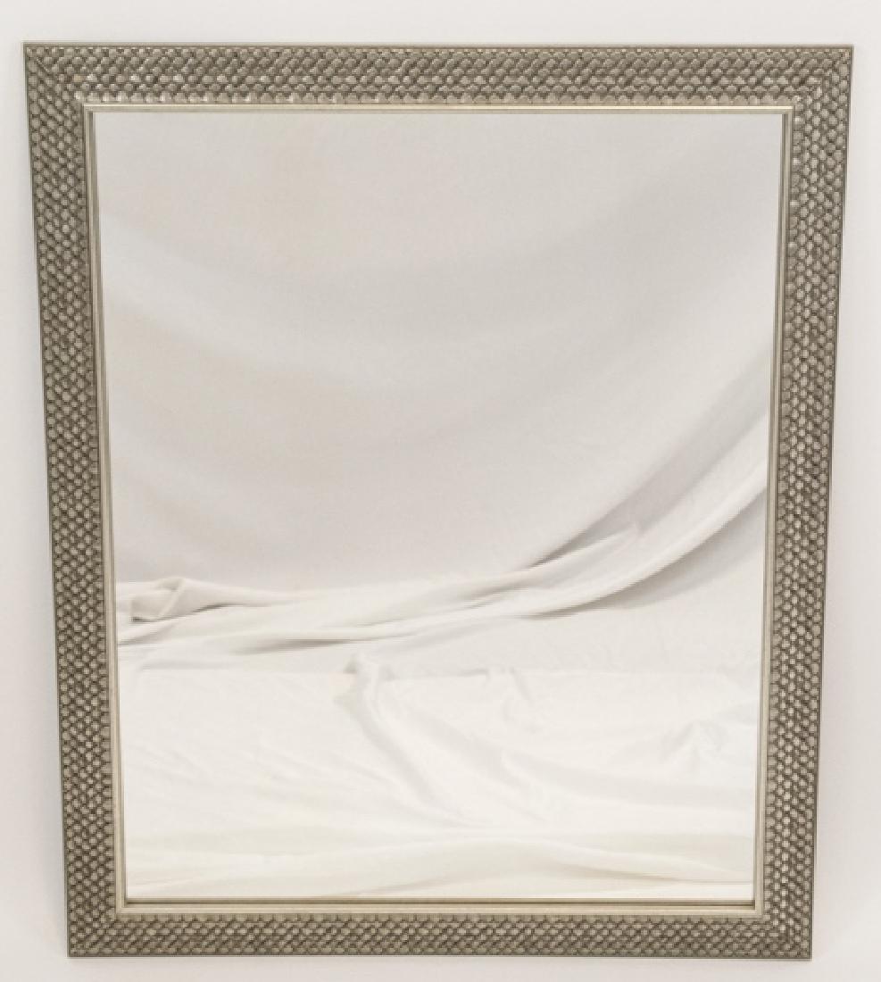 Contemporary Pewter Toned Scale Motif Mirror (1 of 4)