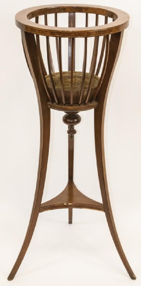 Ant. Regency Style Inlaid Mahogany Plant Stand (1 of 5)