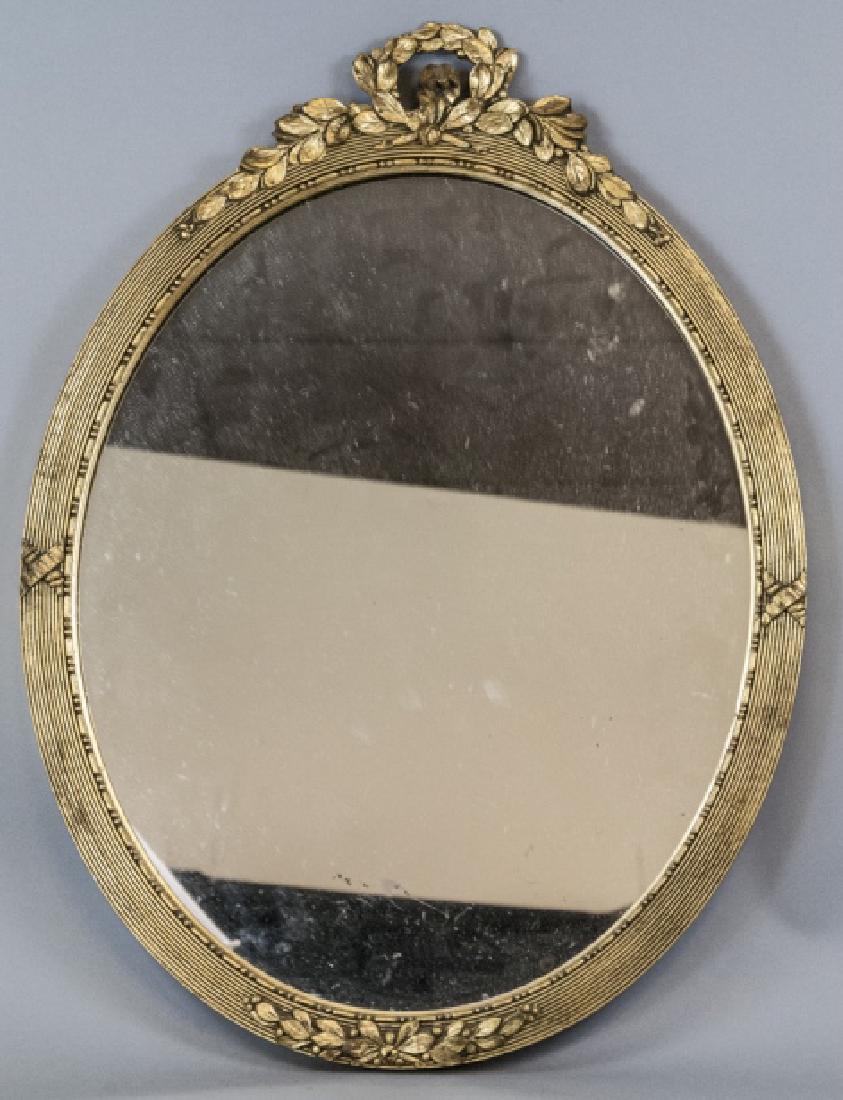 Mid C Gilt Wood French Baroque Style Oval Mirror (1 of 5)