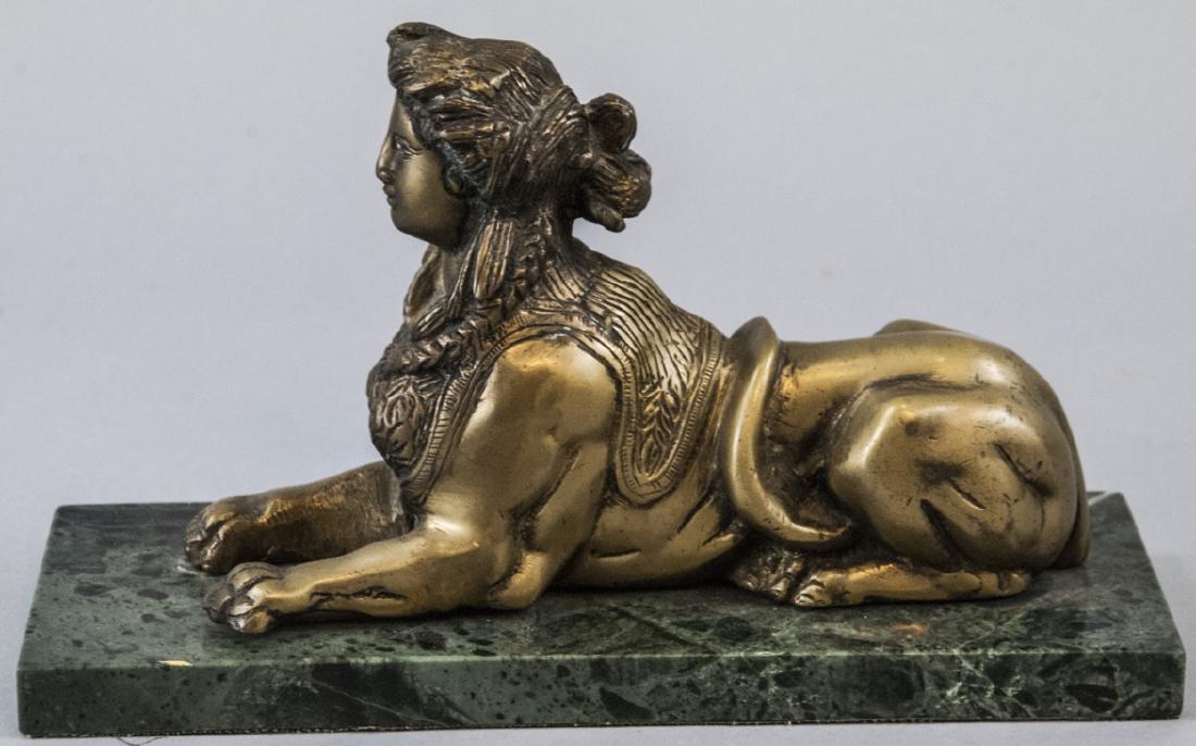 Marble Gilt Ormolu Egyptian Revival Sphinx Statue (1 of 4)