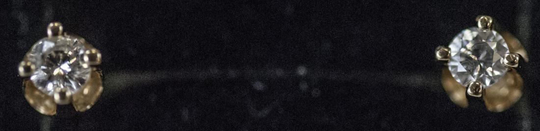 Pair of 14kt Yellow Gold & Diamond Stud Earrings (1 of 6)